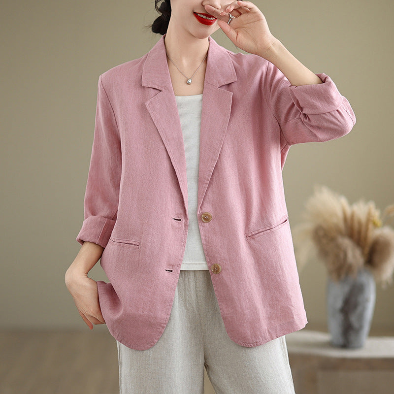 Loose Suit Collar Long Sleeve Small Business Suit Coat Top