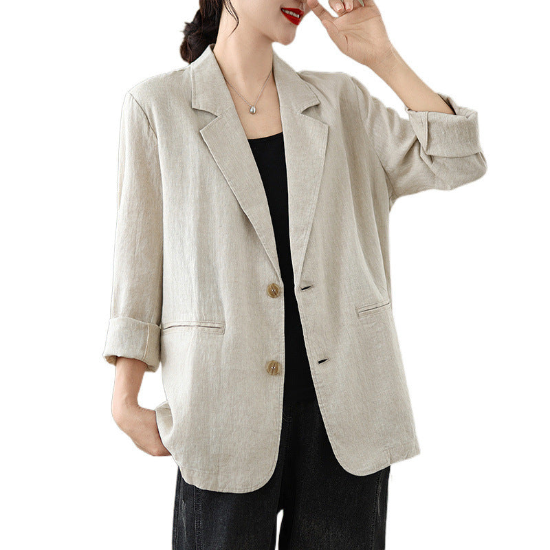 Loose Suit Collar Long Sleeve Small Business Suit Coat Top