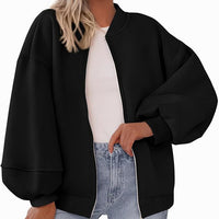 Zip Sweatshirt Jacket Casual Long Sleeve Pilot Coat