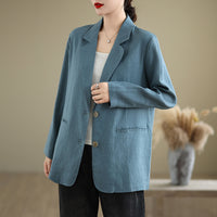 Loose Suit Collar Long Sleeve Small Business Suit Coat Top