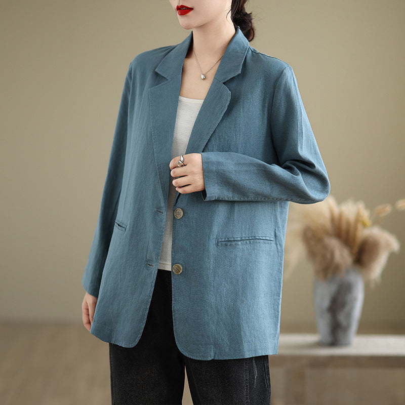 Loose Suit Collar Long Sleeve Small Business Suit Coat Top