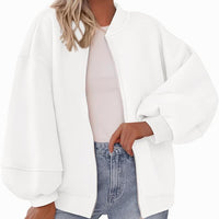 Zip Sweatshirt Jacket Casual Long Sleeve Pilot Coat