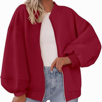 Zip Sweatshirt Jacket Casual Long Sleeve Pilot Coat