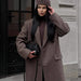 Korean Style Elegant Suit Collar Woolen Overcoat Coat