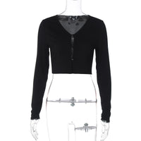 European And American Women's Clothing Fashion Sexy Long-sleeved Top